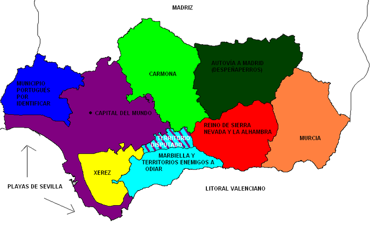 Mapa de Andalucía visto por un sevillano