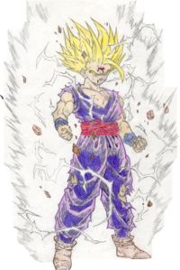 Gohan cabreado tras salir de la peluquería